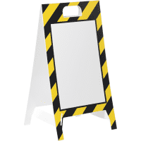 Aufsteller, blanko, z.Selbstbekleben/Selbstbeschriften, gelb/schwarz, 350x650mm