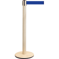 RS-GUIDESYSTEMS Absperrpfosten, Esche-Optik, Gurt blau, 50mm, 4m