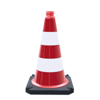 Schake Leitkegel, BAST geprüft nach TL, rot/weiß, Kunststoff, Folie Typ1,500mm,2,5kg