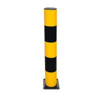 K.57 Schutzpfosten L, zum Aufdübeln, gelb mit 2 schwarzen Ringen,750mm, Ø110mm