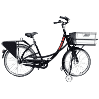 Werksfahrrad mit Korb, 3-Gang Schaltung, mit Rücktritt, schwarz, 1900x1200x610mm