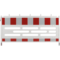 K.57 Baustellensicherung, rot/weiß, Kunststoff, Reflexfolie RA1,2000x1000mm, o.Fuß.