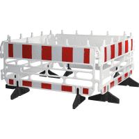 K.57 Schachtschutzgitter, 4-tlg., rot/weiß, Kunststoff m. Folie RA1, 1300x1300mm