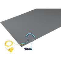 ESD-Tischbelag-Set, IEC 61340 5-1, grau, PVC mit ESD-Einlage, 600x1200mm