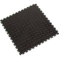 Bodenfliese Tough-Lock Eco, mit Noppenoptik, schwarz, PVC, 500x500mm, 4 Stück/VE