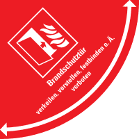 Bodenmarkierung Brandschutztür, R10, Bodenmarkierungsfolie, 1000x1000mm