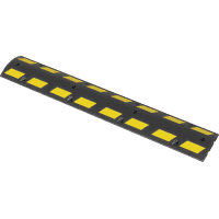 Tempo-Stopp-Schwellen, lang, Mittelteil, schwarz/gelb, Gummi, 1800x300x56mm
