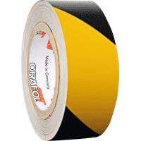 ORALITE® Reflexfolie, rechtsweisend, teilreflektierend, gelb/schwarz,50mm,25m/Rolle
