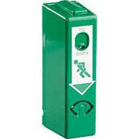 EH-Türwächter, ohne Voralarm, EN 179, für Türklinken, grün, Aluguss, 52x175mm