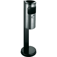 Abfall-/Ascher-Kombination, m.Standfuß, silber, Stahlblech, 10 l, Ø180mm, 825mm