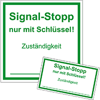 Türwächter-Aufkleberset Signal-Stopp, zum Beschriften, Folie,35x20mm/50x50mm,4/VE