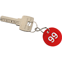 Kennzeichnungsmarken 1-100, fortlaufend numeriert, rot, Aluminium, Ø30mm, 100/VE
