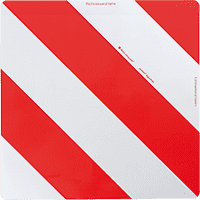 Warntafel, Typ A, rot/weiß schraffiert, Folie, retroreflekt. RA1, 423x423mm