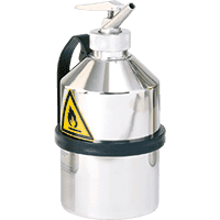 asecos Dosierkanne, mit Flammschutzsieb und Feindosierer, Edelstahl, 1 l