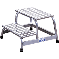 KRAUSE Montagetritt,2 Stufen, EN 14183, Aluminium,400mm, Arbeitshöhe 2,4m,5kg