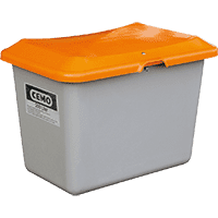 CEMO Streugutbehälter Plus3, ohne Entnahmeöffnung, grau/orange, Kunststoff,200 l