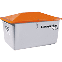 CEMO Streugutbehälter ohne Entnahmeöffnung, grau/orange, Kunststoff, 550 l,28kg