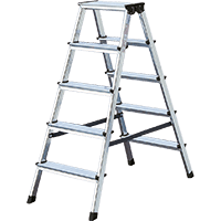 KRAUSE Stufenleiter, EN 131, 2x3 Stufen, 430mm, Arbeitshöhe 2,20m, 2,5kg