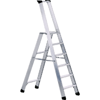 ZARGES Stufenstehleiter SEVENTEC 311, einseitig, 3 Stufen, Arbeitshöhe 2,7m, 6kg