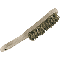 Hand-Drahtbürste, 4-reihig, Messingdraht/Holz, 28cm, 12 Stück/VE