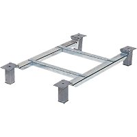 asecos Fußgestell für Streugutbehälter 200 l, mit 4 Füßen, 915x645x120mm, 5kg