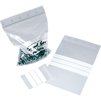 LPDE-Druckverschlußbeutel mit Feld, transparent, PE-Folie, 160x220mm, 1000/VE