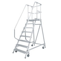KRAUSE Podestleiter, EN 131, einseitig begehbar, fahrbar, 4 Stufen
