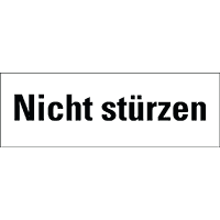 Hinweisetikett Nicht stürzen, weiß, Haftpapier, perm.,170x60mm,250 /Rolle