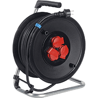 Kabeltrommel, Schutzart IP 44, für den Außeneinsatz, Ø 230mm,25m
