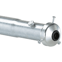 Windsackmast mit Kappe, Stahl, verzinkt, Ø 42mm, Wandstärke 2mm, Länge 3000mm