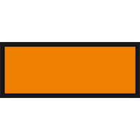 Gefahrguttafel, blanko, korrosionsbeständig, orange, Magnetfolie,300x120mm, Eck.spitz