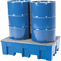 asecos Auffangwanne unterfahrbar, mit verzinktem Gitterrost,865x1245x350mm,31kg