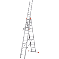KRAUSE Vielzweckleiter, EN 131, 3x9 Sprossen, Arbeitshöhe 6,85m, 17,3kg