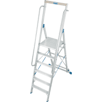 KRAUSE Stufen-Stehleiter, mit Plattform, EN 131, 6 Stufen, AH 3, 4m, 18, 5kg
