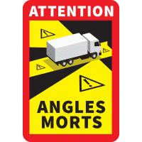 Aufkleber Achtung Toter Winkel-Angles Morts, franz., R.313/StVO, Folie,250x170mm
