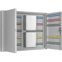 FORMAT Schlüsselschrank SZ,2-türig,200 Haken, lichtgrau, Stahlblech,730x550x80mm