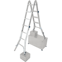 STABILO® Professional Sprossen-Gelenk-Teleskopleiter, 4x5 Stufen, AH6,5m, 18,5kg