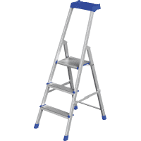 WERNER® Stufen-Stehleiter PRO SMART, 3 Stufen, Aluminium, AH 2,74m, 5,2kg