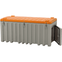 CEMO CEMbox, mit Seitentür, grau/orange, Polyethylen, 750 l