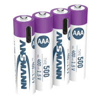 ANSMANN Lithium-Ionen Akkus Micro AAA Typ 500 (min. 400 mAh) 4/VE