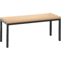 C+P Sitzbank Basic, freistehend, schwarzgrau, Buche-Hartholz, 420x1000x350mm