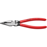 KNIPEX® Spitz-Kombizange, Griffe mit Kunststoff überzogen, 185x51x14mm