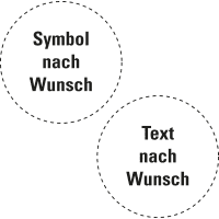 Leiterkennzeichen, Symbol oder Text nach Wunsch, Folie, Ø 16mm, 10/Bogen