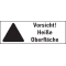 Thermo-Warnschilder, Vorsicht Heiße Oberfläche, ASR/ISO, Folie, temperaturg, 210x74mm Bild 2