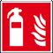Brandschutzzeichen Feuerlöscher, ASR / ISO, Folie, selbstklebend, 100 x 100mm Bild 1