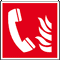 Brandschutzschild Brandmeldetelefon, ASR / ISO, Folie, selbstklebend, 200 x 200mm Bild 1
