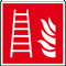 Brandschutzschild Feuerleiter, ASR / ISO, Folie, selbstklebend, 200 x 200mm Bild 1