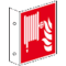 Brandschutz-Fahnenschild Löschschlauch, doppelseitig, ASR/ISO, Kunststoff, 200x200mm Bild 1