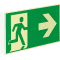 PERMALIGHT® power Fahnenschild Rettungswegzeichen rechts/links, ASR/ISO, Kunststoff, 300x150mm Bild 2