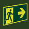PERMALIGHT® power Fahnenschild Rettungswegzeichen rechts/links, ASR/ISO, Kunststoff, 300x150mm Bild 3